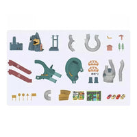 HKM-225683 Dinosaur Theme DIY Assembly Slide Track Toy Set with Friction Car and Lights for Kids