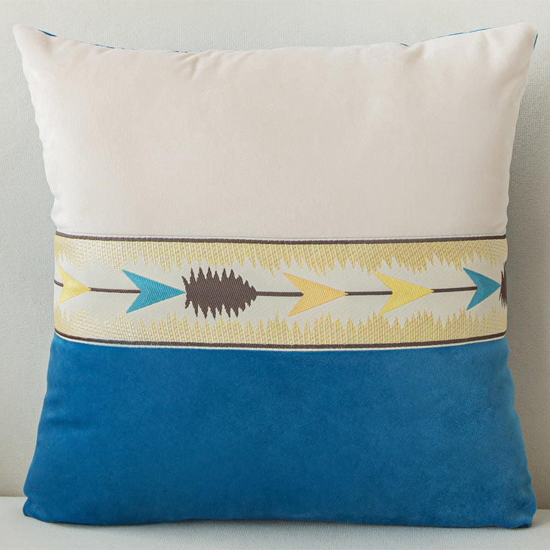 HKM-225683 Solid Color Thickened Fabric Patchwork Pillowcase 45x45cm