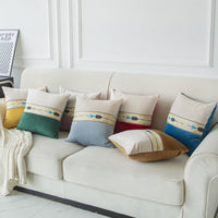 HKM-225683 Solid Color Thickened Fabric Patchwork Pillowcase 45x45cm