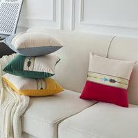 HKM-225683 Solid Color Thickened Fabric Patchwork Pillowcase 45x45cm