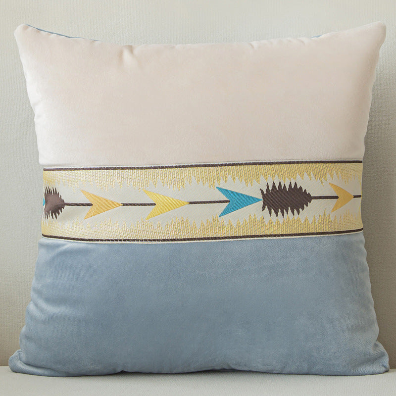 HKM-225683 Solid Color Thickened Fabric Patchwork Pillowcase 45x45cm