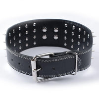 HKM-225747 Crocodile Pattern PU Leather Dog Collar with Spikes - Adjustable Size, 7.5 cm Wide