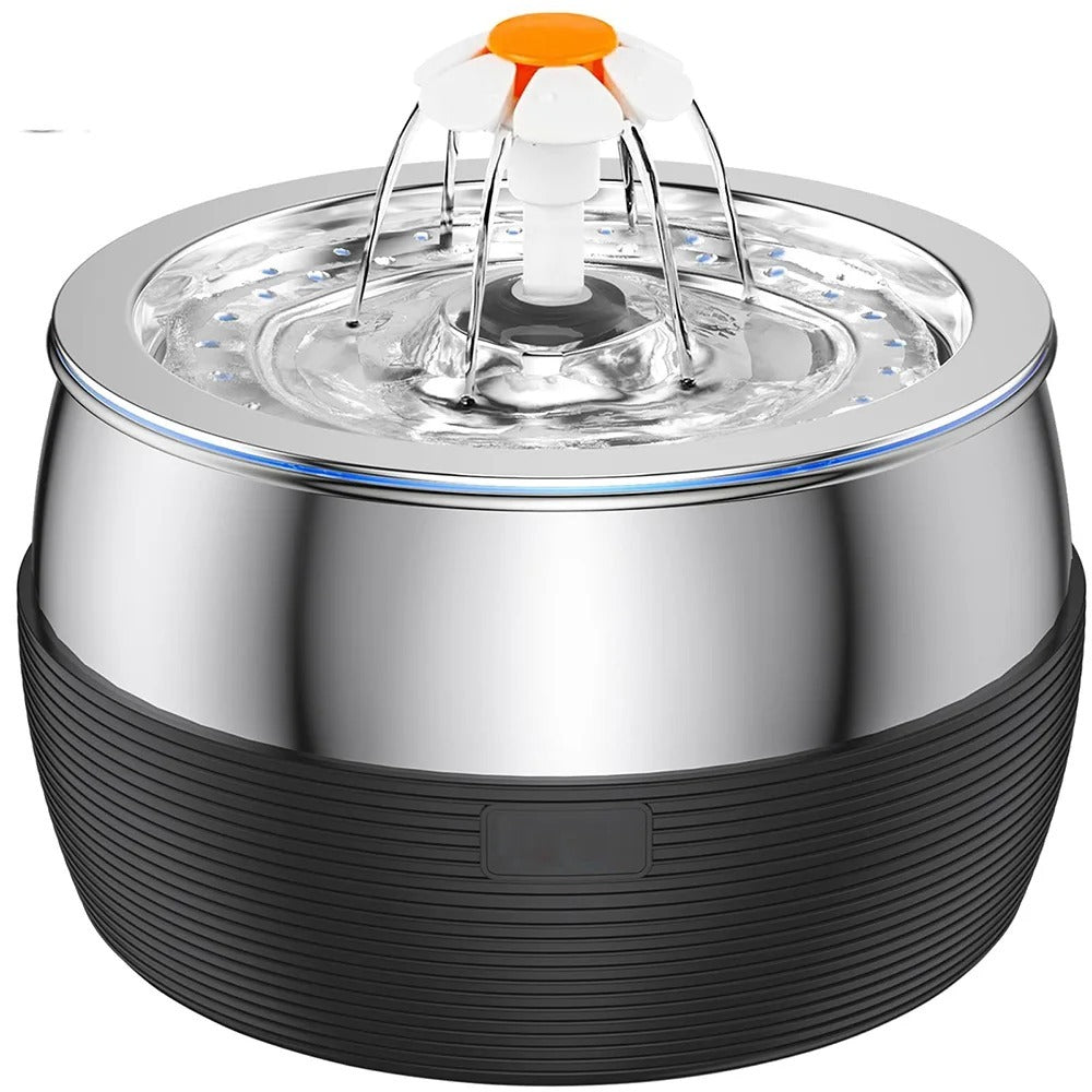 HKM-225747 Stainless Steel Automatic Pet Water Dispenser with USB Interface