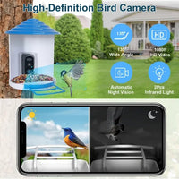 HKM-225811 Solar-Powered Smart Bird Feeder with 1080P HD Camera, AI Bird Identification, and WiFi App Control