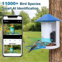 HKM-225811 Solar-Powered Smart Bird Feeder with 1080P HD Camera, AI Bird Identification, and WiFi App Control