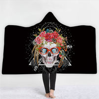 HKM-225875 3D Digital Printed Hooded Blanket Cape - Soft Lamb, Flannel, and Arctic Fleece for Year-Round Comfort (Adult & Child Sizes)