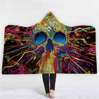 HKM-225875 3D Digital Printed Hooded Blanket Cape - Soft Lamb, Flannel, and Arctic Fleece for Year-Round Comfort (Adult & Child Sizes)
