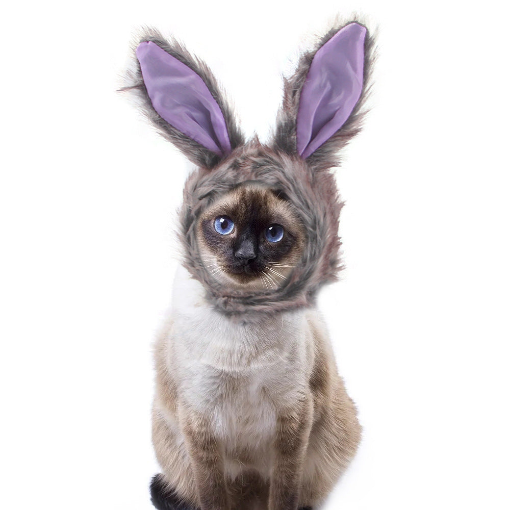 HKM-226067 Funny Cartoon Pet Hat for Cats - Plush Curly Hair Design, Average Size