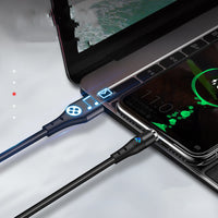 HKM-226259 Magnetic 3-in-1 Data Cable with 7Pin Design for Fast Charging and Compatibility with Android, Apple, and TYPE-C Devices