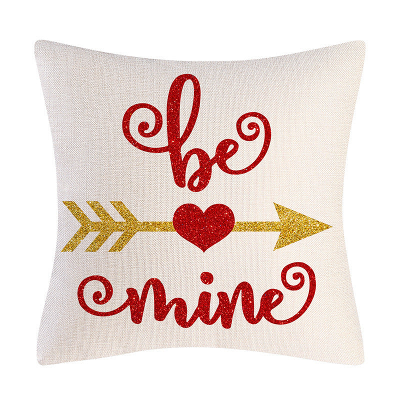 HKM-226259 Nordic Cartoon Anime Linen Pillowcase for Valentine's Day Gift