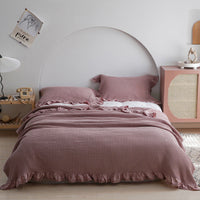 HKM-226451 Cotton Waffle Plaid Blanket for Bed and Sofa - Summer Lightweight Towel Quilt in Various Colors and Sizes