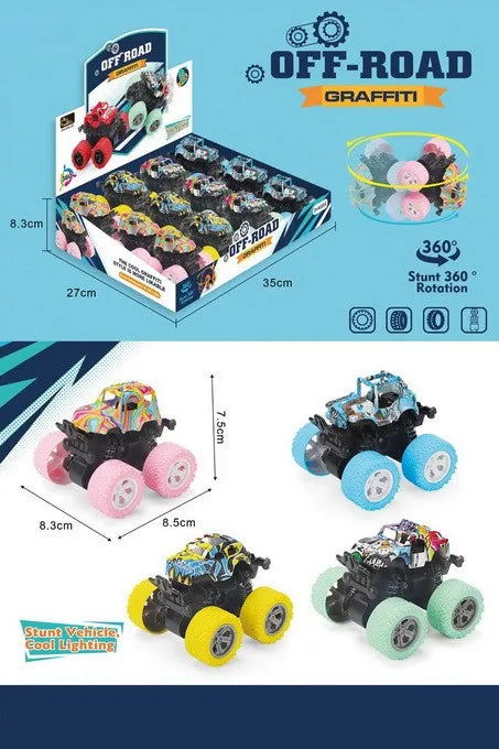 HKM-226515 Rotatable Four-Wheel Drive Police Car Toy with Inertial Stunt Action for Kids Ages 2 and Up