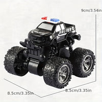HKM-226515 Rotatable Four-Wheel Drive Police Car Toy with Inertial Stunt Action for Kids Ages 2 and Up