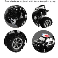 HKM-226515 Rotatable Four-Wheel Drive Police Car Toy with Inertial Stunt Action for Kids Ages 2 and Up