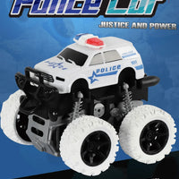 HKM-226515 Rotatable Four-Wheel Drive Police Car Toy with Inertial Stunt Action for Kids Ages 2 and Up