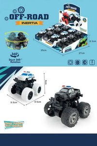HKM-226515 Rotatable Four-Wheel Drive Police Car Toy with Inertial Stunt Action for Kids Ages 2 and Up