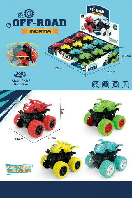 HKM-226515 Rotatable Four-Wheel Drive Police Car Toy with Inertial Stunt Action for Kids Ages 2 and Up
