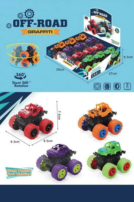 HKM-226515 Rotatable Four-Wheel Drive Police Car Toy with Inertial Stunt Action for Kids Ages 2 and Up