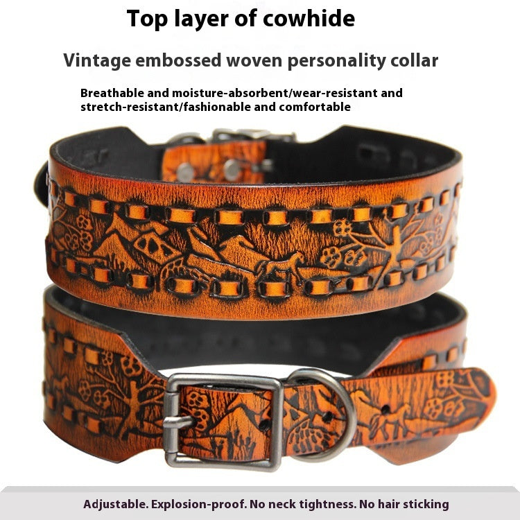 HKM-226579 Pet Collar Personality Rivets Large Dog Dog Suit Traction Collar