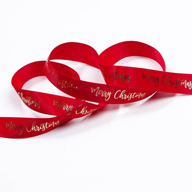 HKM-226643 Polyester Christmas Ribbon for DIY Crafts, Clothing, and Home Decor - 10 or 100 Yards