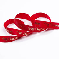 HKM-226643 Polyester Christmas Ribbon for DIY Crafts, Clothing, and Home Decor - 10 or 100 Yards