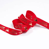 HKM-226643 Polyester Christmas Ribbon for DIY Crafts, Clothing, and Home Decor - 10 or 100 Yards
