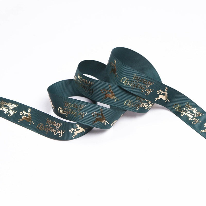 HKM-226643 Polyester Christmas Ribbon for DIY Crafts, Clothing, and Home Decor - 10 or 100 Yards