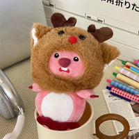 HKM-226707 Kawaii Plush Beaver Keychain with Detachable Animal Hat Pendant – Soft Plush Toys for Kids and Adults