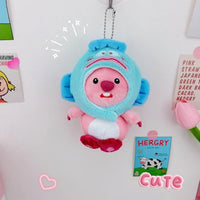 HKM-226707 Kawaii Plush Beaver Keychain with Detachable Animal Hat Pendant – Soft Plush Toys for Kids and Adults