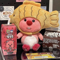HKM-226707 Kawaii Plush Beaver Keychain with Detachable Animal Hat Pendant – Soft Plush Toys for Kids and Adults
