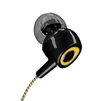 HKM-226771 In-Ear Wired Headset with 3.5mm Plug, Black Gold & Black Red Options