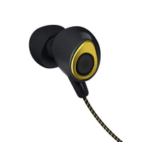 HKM-226771 In-Ear Wired Headset with 3.5mm Plug, Black Gold & Black Red Options