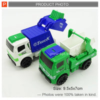 HKM-226835 Miniature Friction Toy Garbage Truck for Kids - 7 x 14 x 8 CM Size