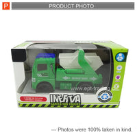HKM-226835 Miniature Friction Toy Garbage Truck for Kids - 7 x 14 x 8 CM Size