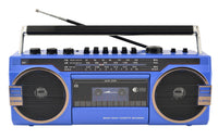 HKM-227091 Antique High-Power Four Band Radio Recorder with USB Interface – Classic Design in Blue and Red