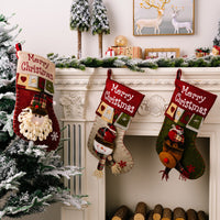 HKM-227155 Stylish Cartoon Christmas Decorative Socks Pendant - Santa, Snowman, Elk Designs in Cloth