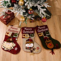 HKM-227155 Stylish Cartoon Christmas Decorative Socks Pendant - Santa, Snowman, Elk Designs in Cloth
