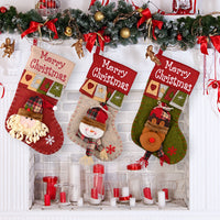 HKM-227155 Stylish Cartoon Christmas Decorative Socks Pendant - Santa, Snowman, Elk Designs in Cloth