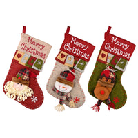 HKM-227155 Stylish Cartoon Christmas Decorative Socks Pendant - Santa, Snowman, Elk Designs in Cloth