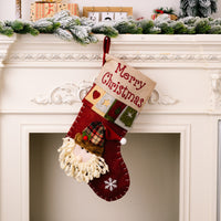 HKM-227155 Stylish Cartoon Christmas Decorative Socks Pendant - Santa, Snowman, Elk Designs in Cloth