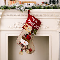 HKM-227155 Stylish Cartoon Christmas Decorative Socks Pendant - Santa, Snowman, Elk Designs in Cloth