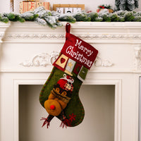 HKM-227155 Stylish Cartoon Christmas Decorative Socks Pendant - Santa, Snowman, Elk Designs in Cloth
