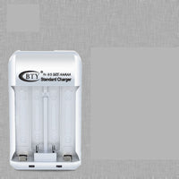 HKM-227283 White Plastic No. 5 7 Battery Charger - Dual Slot, Input 100V-240V, Output 1.2V, Compact Design