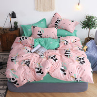 HKM-227347 Cotton Blend Bed Set with Reactive Printing and Plain Weave Design