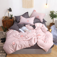 HKM-227347 Cotton Blend Bed Set with Reactive Printing and Plain Weave Design