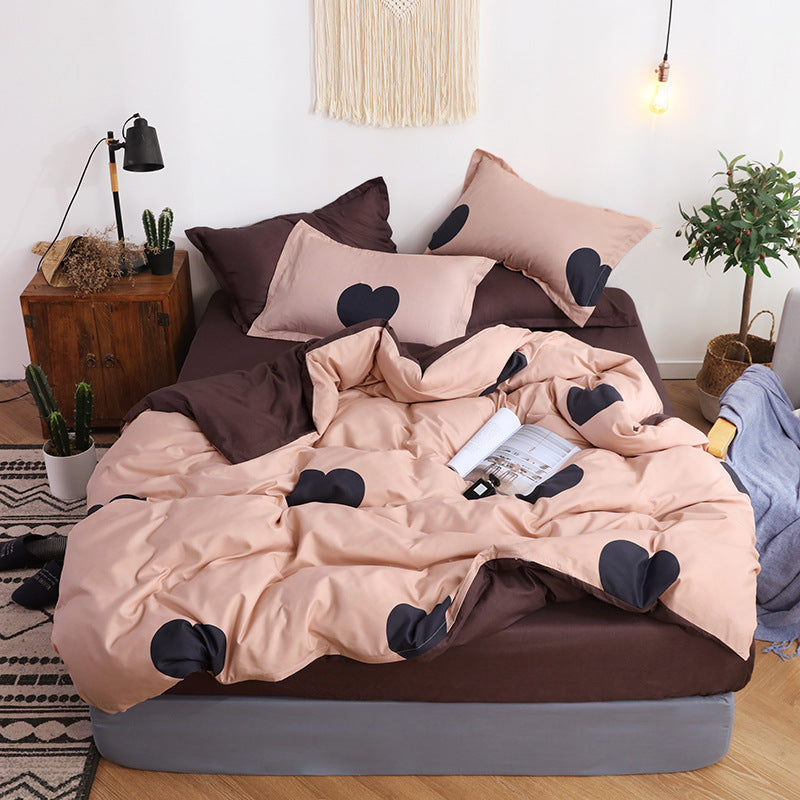 HKM-227347 Cotton Blend Bed Set with Reactive Printing and Plain Weave Design