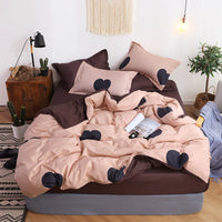 HKM-227347 Cotton Blend Bed Set with Reactive Printing and Plain Weave Design