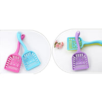 HKM-227731 Cat Face Cat Litter Scoop - Plastic Cleaner in Pink, Blue, Yellow, or Purple