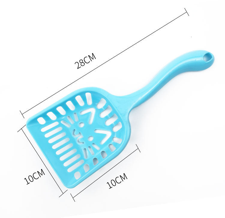 HKM-227731 Cat Face Cat Litter Scoop - Plastic Cleaner in Pink, Blue, Yellow, or Purple