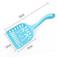 HKM-227731 Cat Face Cat Litter Scoop - Plastic Cleaner in Pink, Blue, Yellow, or Purple